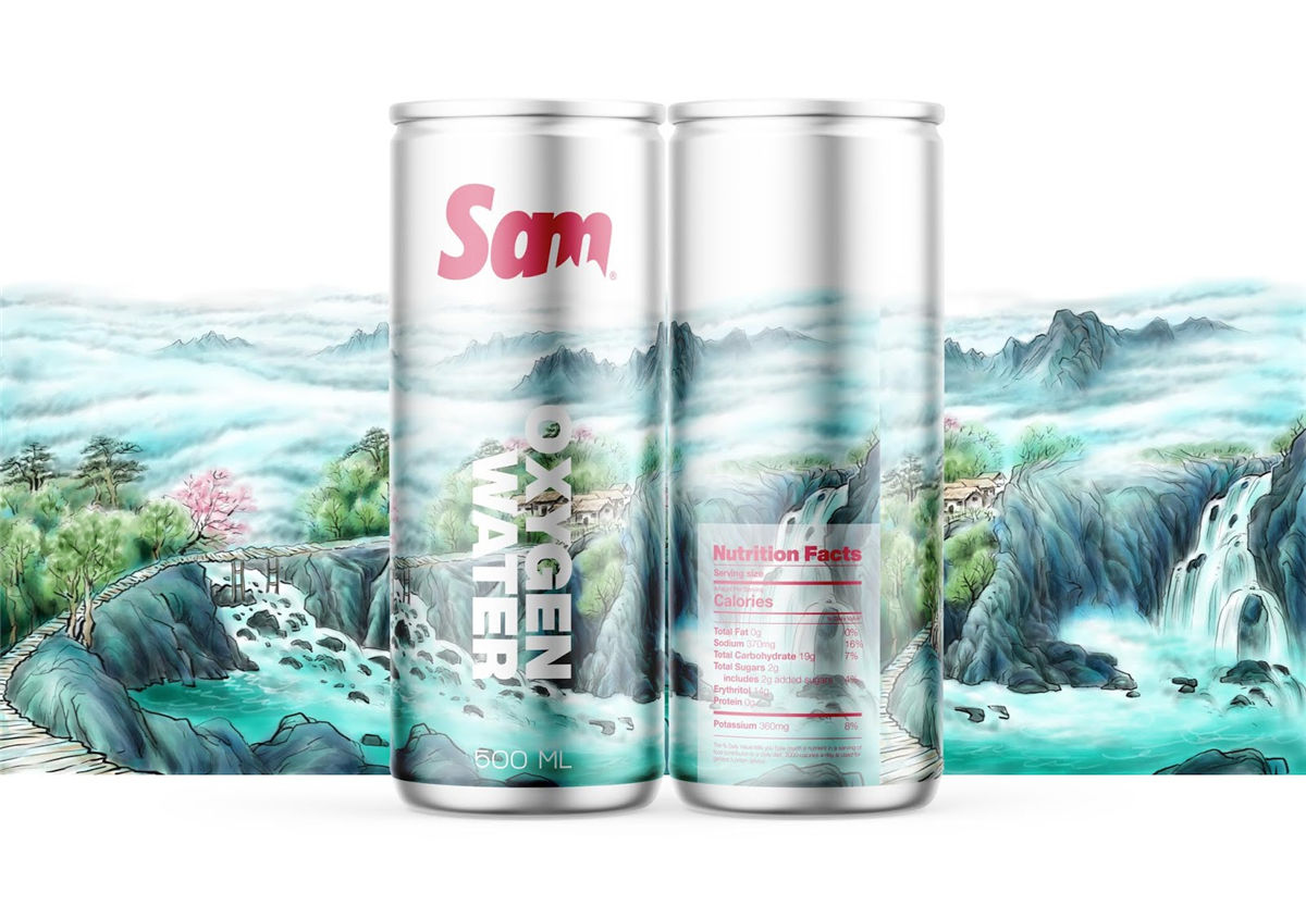 水墨風格灌裝礦泉水包裝設計(圖3)