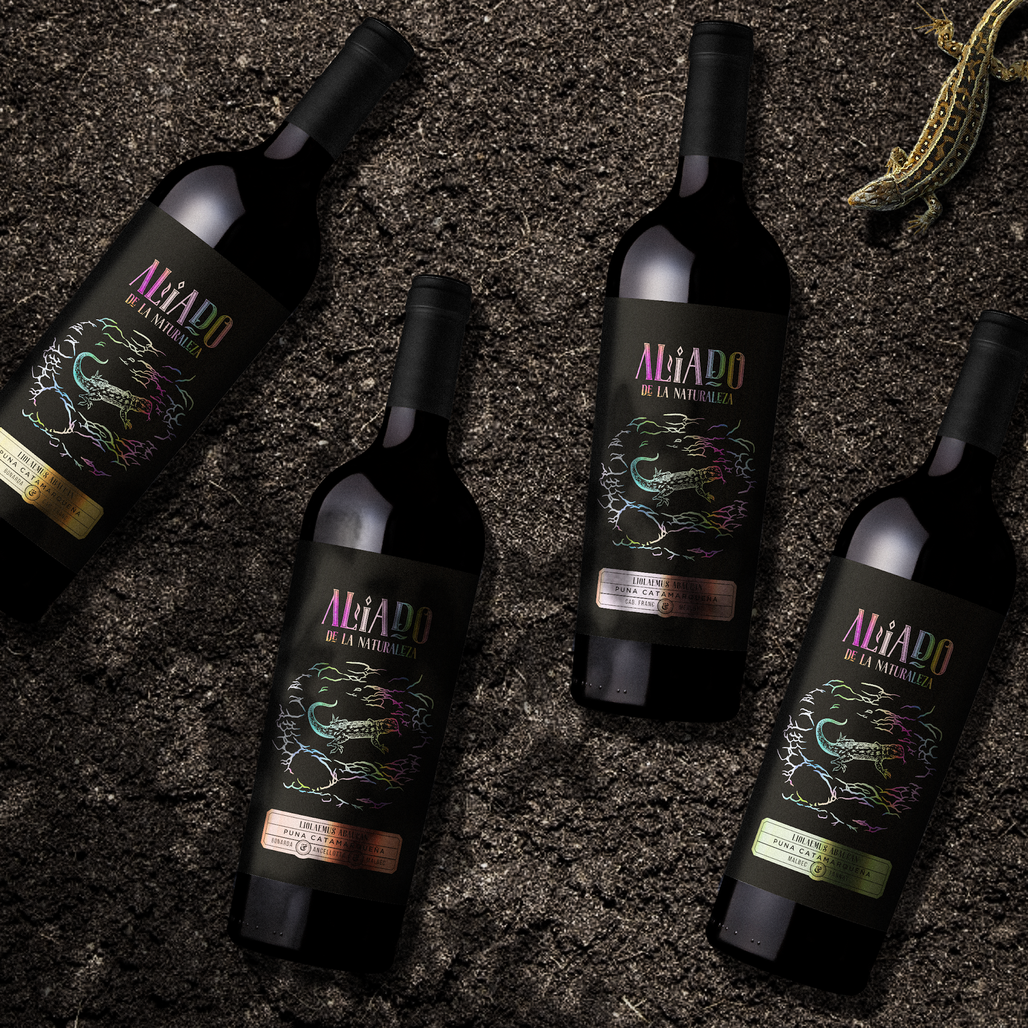 這款葡萄酒用蜥蜴做核心視覺強(qiáng)調(diào)自己產(chǎn)品的產(chǎn)地特點(diǎn)(圖1)