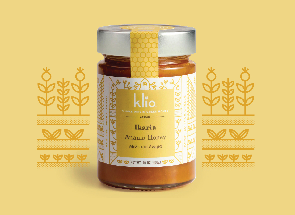 帶有插畫風格的蜂蜜包裝設計(圖1)