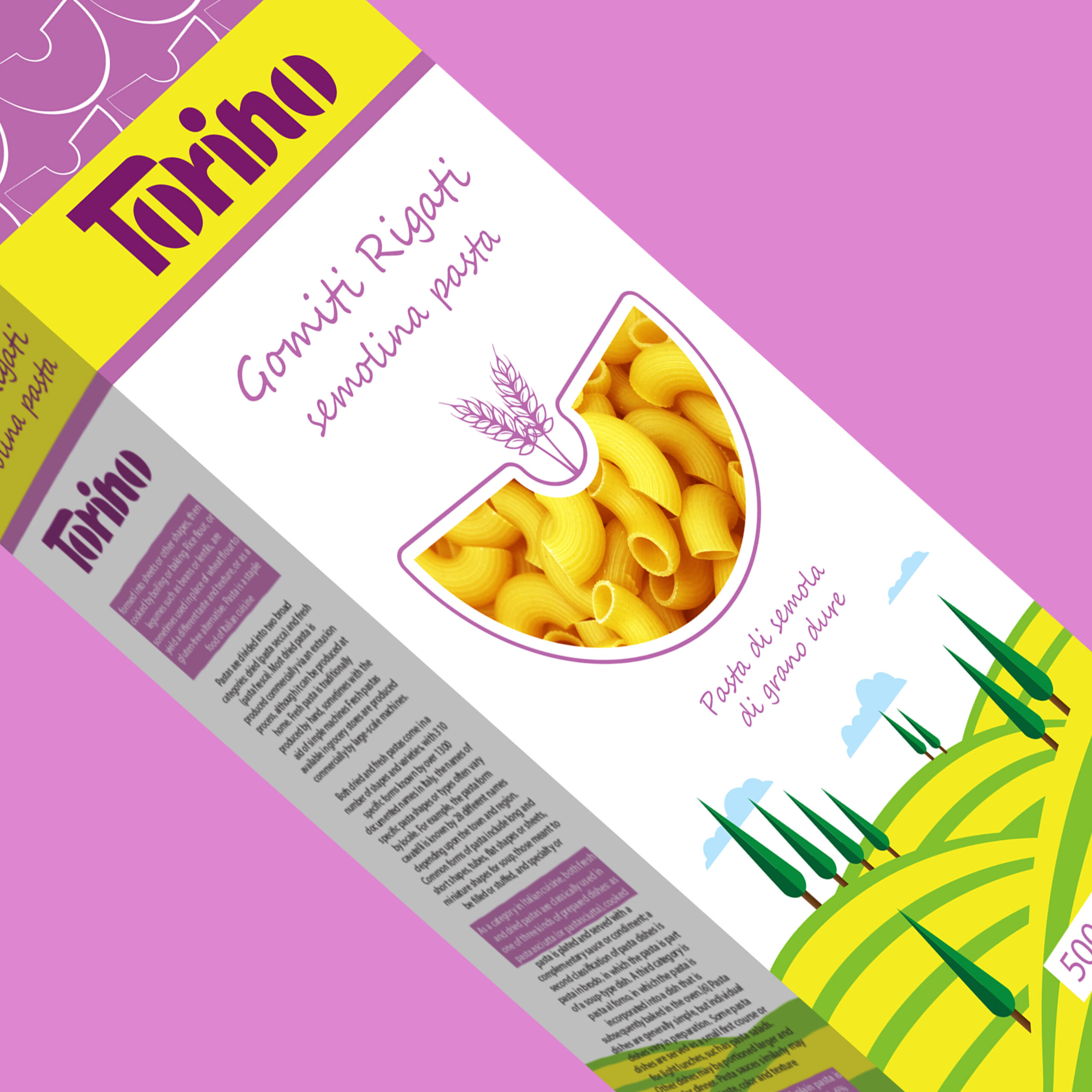 帶插畫的意大利面包裝這樣設計(圖1)