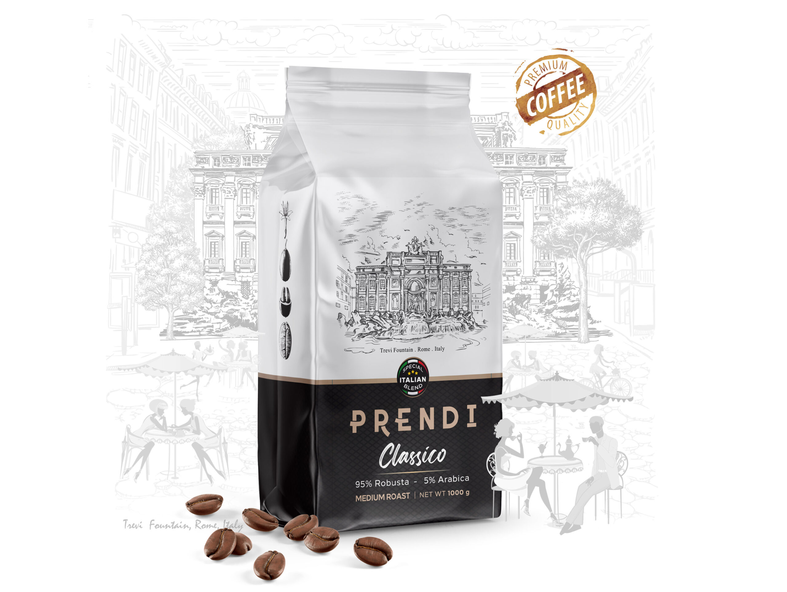 意大利咖啡豆包裝袋這樣設計(圖1)