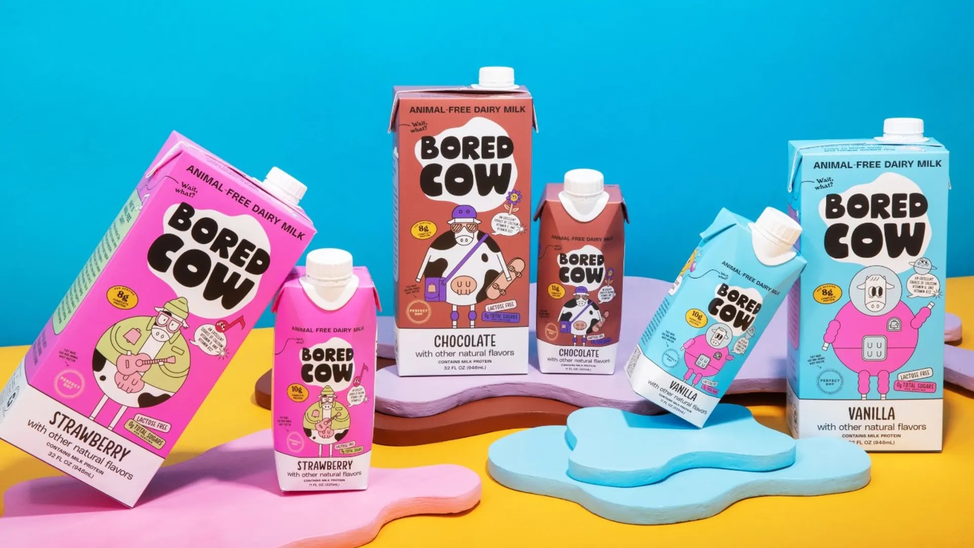 以漫畫(huà)風(fēng)格呈現(xiàn)的牛奶包裝設(shè)計(jì)(圖1)