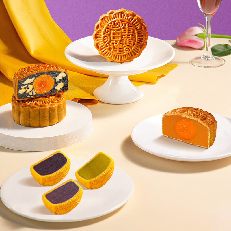 WING WAH 元朗榮華 花色禮月廣式月餅 8餅5味 470g 禮盒裝包裝禮盒產品包裝創意設計欣賞(圖3)