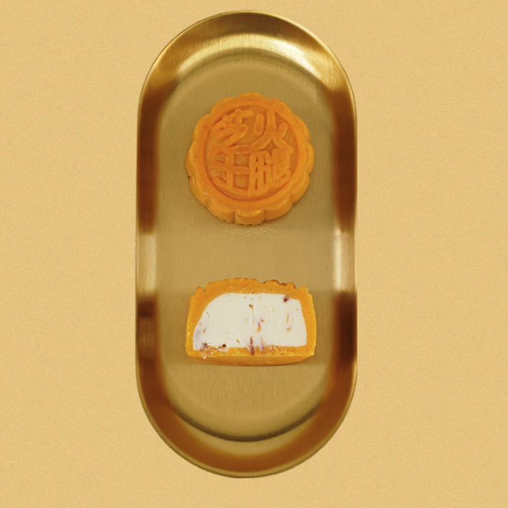 金尊 芝士火腿廣式月餅 300g包裝禮盒產品包裝創意設計欣賞(圖3)