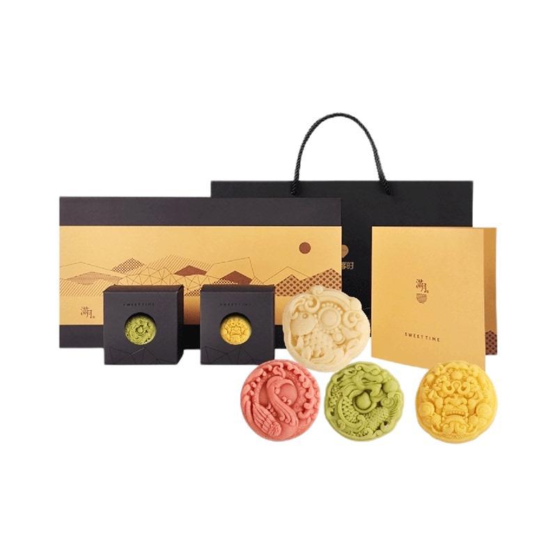 YOTIME 悠享時 玉瑞呈祥·桃山月餅禮盒 8餅4味 464g包裝禮盒產品包裝創意設計欣賞(圖1)