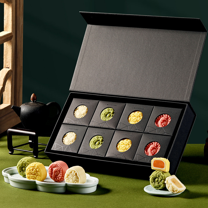 YOTIME 悠享時 玉瑞呈祥·桃山月餅禮盒 8餅4味 464g包裝禮盒產品包裝創意設計欣賞(圖2)