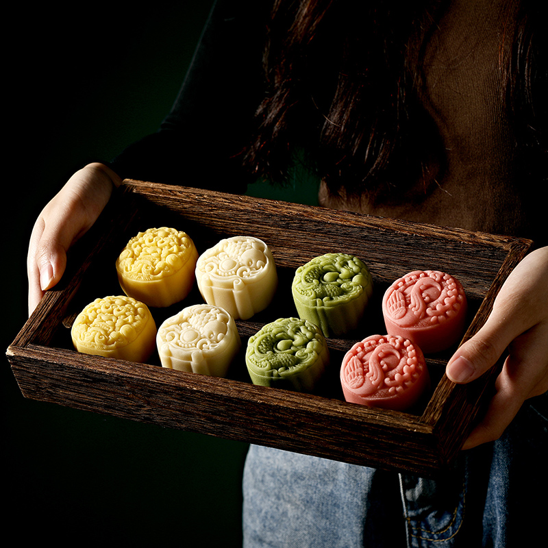 YOTIME 悠享時 玉瑞呈祥·桃山月餅禮盒 8餅4味 464g包裝禮盒產品包裝創意設計欣賞(圖3)