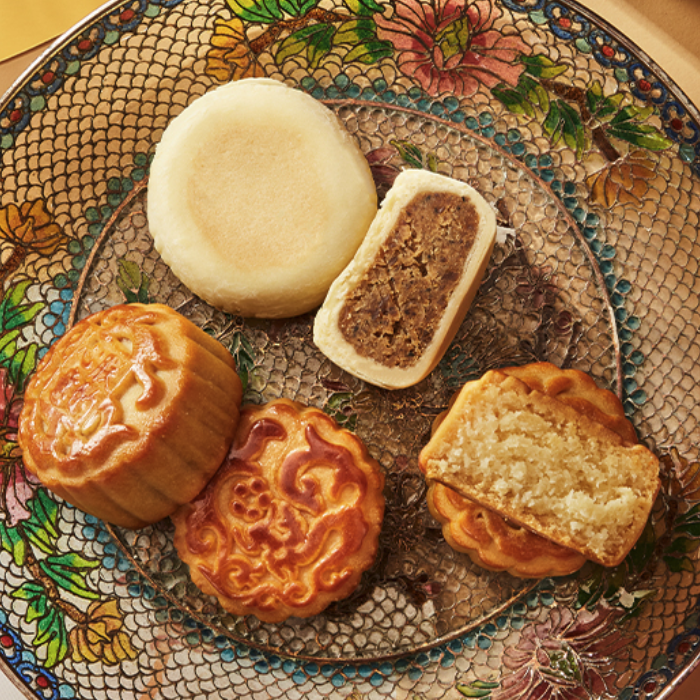 朕的心意 錦盒·舒和月餅禮盒 6餅3味 300g包裝禮盒產品包裝創意設計欣賞(圖5)