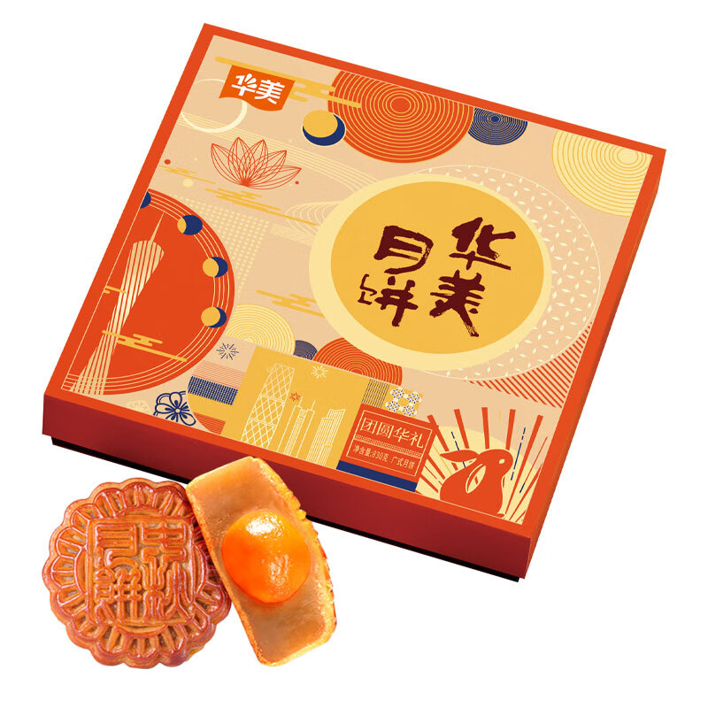 Huamei 華美 團圓華禮中秋月餅禮盒 830g包裝禮盒產(chǎn)品包裝創(chuàng)意設(shè)計欣賞(圖1)