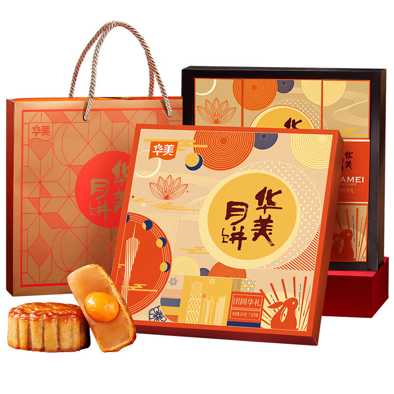 Huamei 華美 團圓華禮中秋月餅禮盒 830g包裝禮盒產(chǎn)品包裝創(chuàng)意設(shè)計欣賞(圖3)
