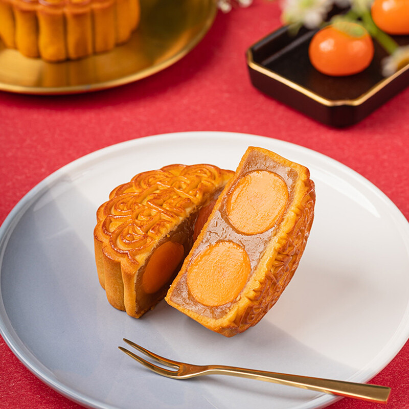 趣香 雙黃白蓮蓉廣式月餅 175g 禮盒裝包裝禮盒產品包裝創意設計欣賞(圖3)