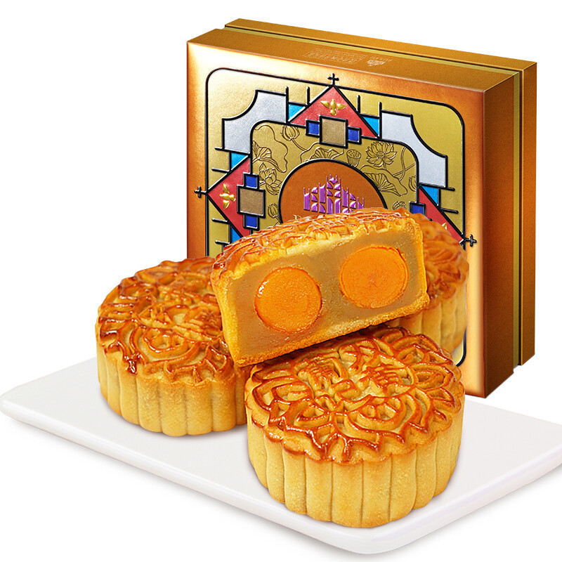 葡記 雙黃白蓮蓉廣式月餅包裝禮盒產品包裝創意設計欣賞(圖1)