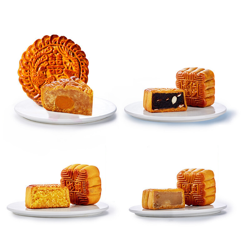 杏花樓 杏福團圓 廣式月餅 7餅4味 840g 禮盒裝包裝禮盒產品包裝創意設計欣賞(圖1)