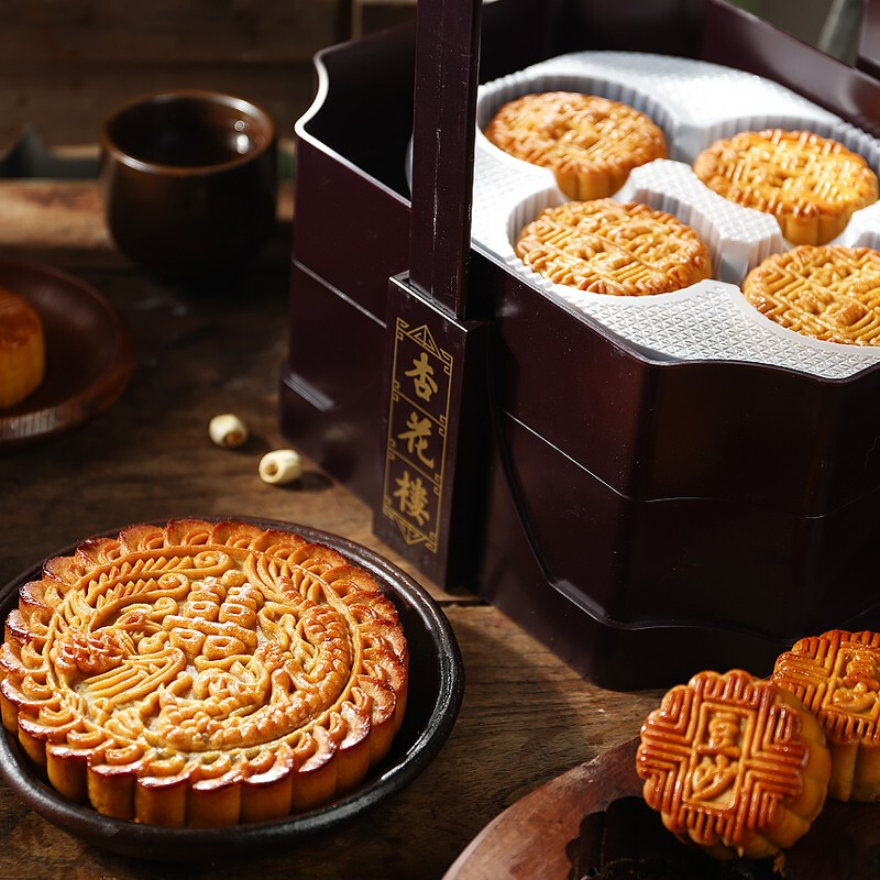 杏花樓 豪華提籃 廣式月餅 13餅4味 1.88kg 禮盒裝包裝禮盒產品包裝創意設計欣賞(圖5)