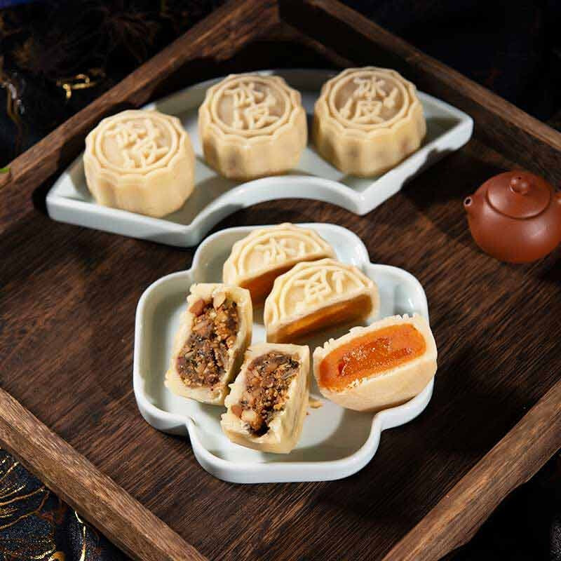 有成齋 冰皮流心月餅 8餅4味 480g*2盒 禮盒裝包裝禮盒產品包裝創意設計欣賞(圖5)