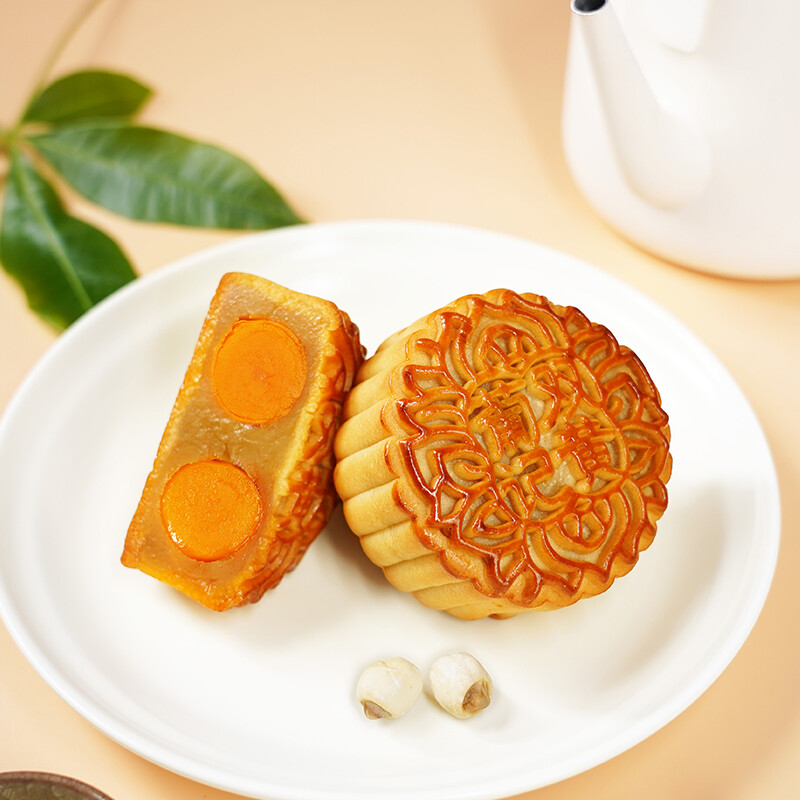 葡記 雙黃白蓮蓉廣式月餅 180g包裝禮盒產品包裝創意設計欣賞(圖3)