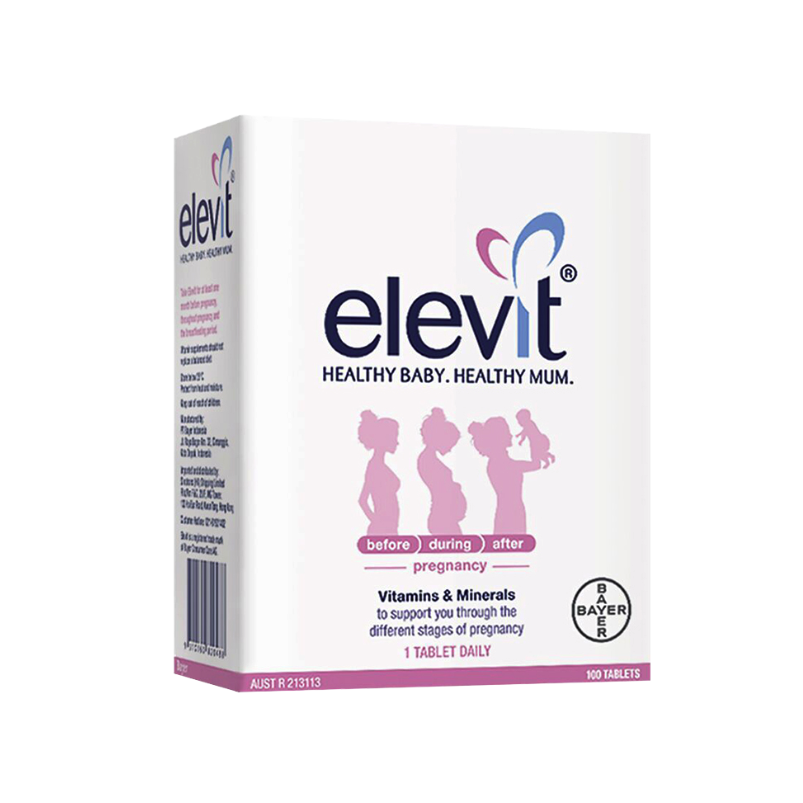 elevit 愛樂維 全孕期復合維生素 100片保健產品包裝創意設計欣賞(圖1)