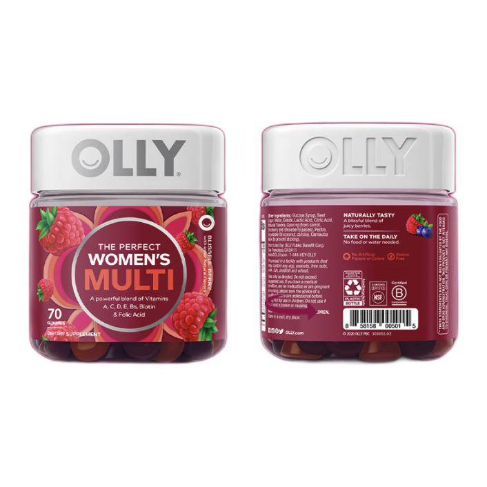 OLLY 維她秘密罐 多汁漿果味 70粒保健產品包裝創意設計欣賞(圖1)