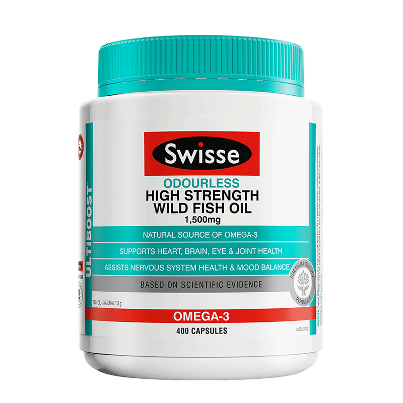 Swisse 斯維詩(shī) Ultiboost 無(wú)腥味高濃度野生魚(yú)油膠囊 400粒*3瓶保健產(chǎn)品包裝創(chuàng)意設(shè)計(jì)欣賞(圖1)