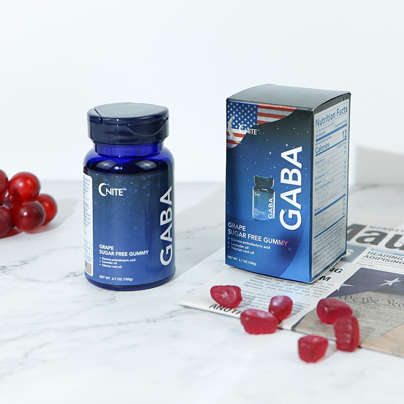 GNITE GABA 褪黑素軟糖 葡萄味 100g保健產品包裝創意設計欣賞(圖4)