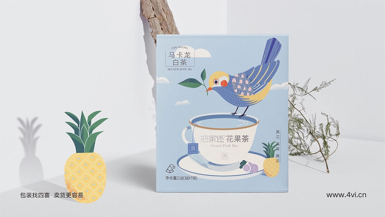 花果茶包裝盒設計這樣做很吸人眼球(圖1)