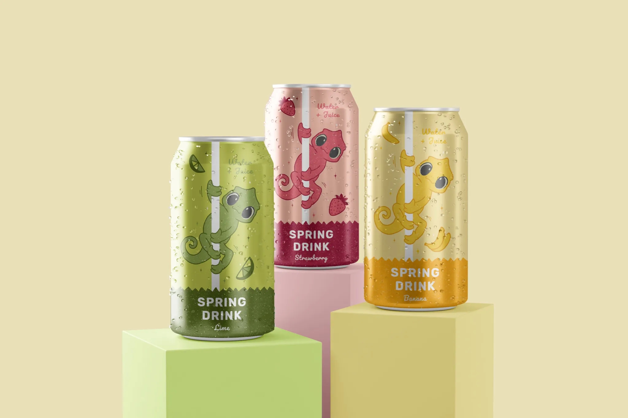 春季飲料氣泡果汁包裝設計欣賞(圖1)