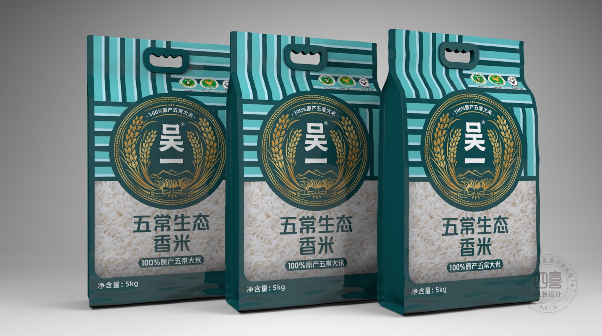 五常生態香米包裝如何設計(圖1) 五常生態香米包裝如何設計(圖1)