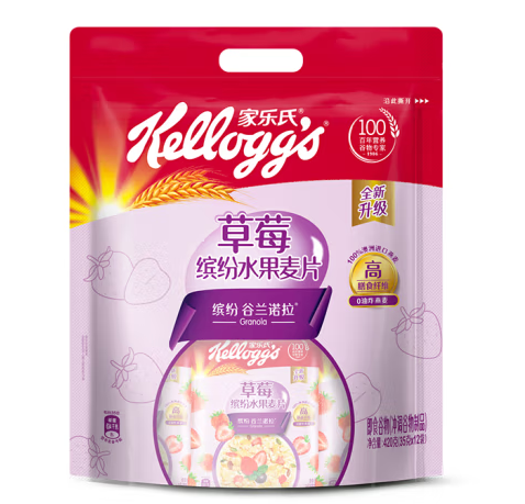 草莓繽紛水果麥片包裝設計欣賞(圖1)