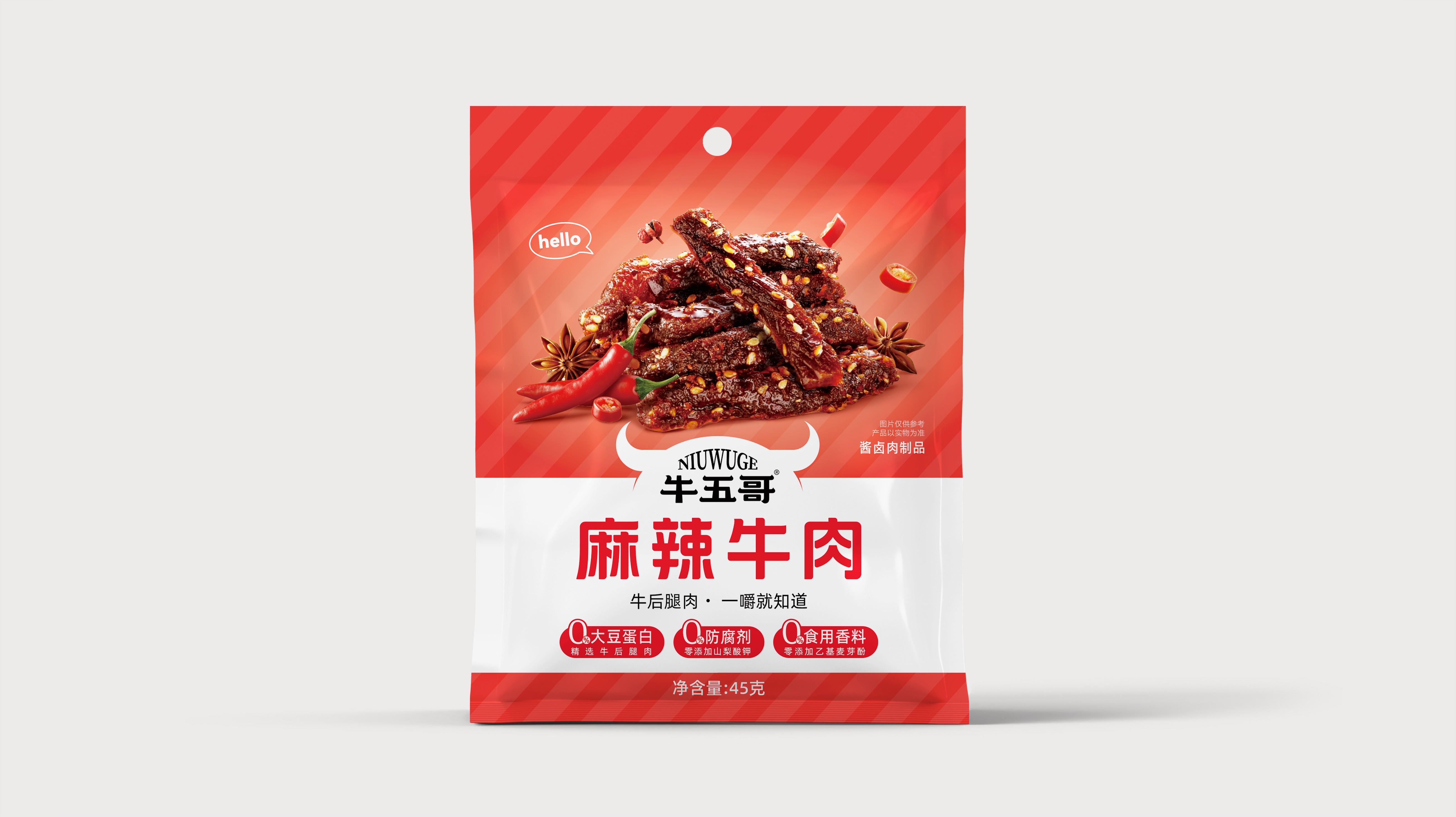麻辣牛肉干包裝設計.jpg 四喜案例“牛五哥”牛肉干:用包裝設計撬動貨架競爭力,打造高復購零食品牌(圖5)
