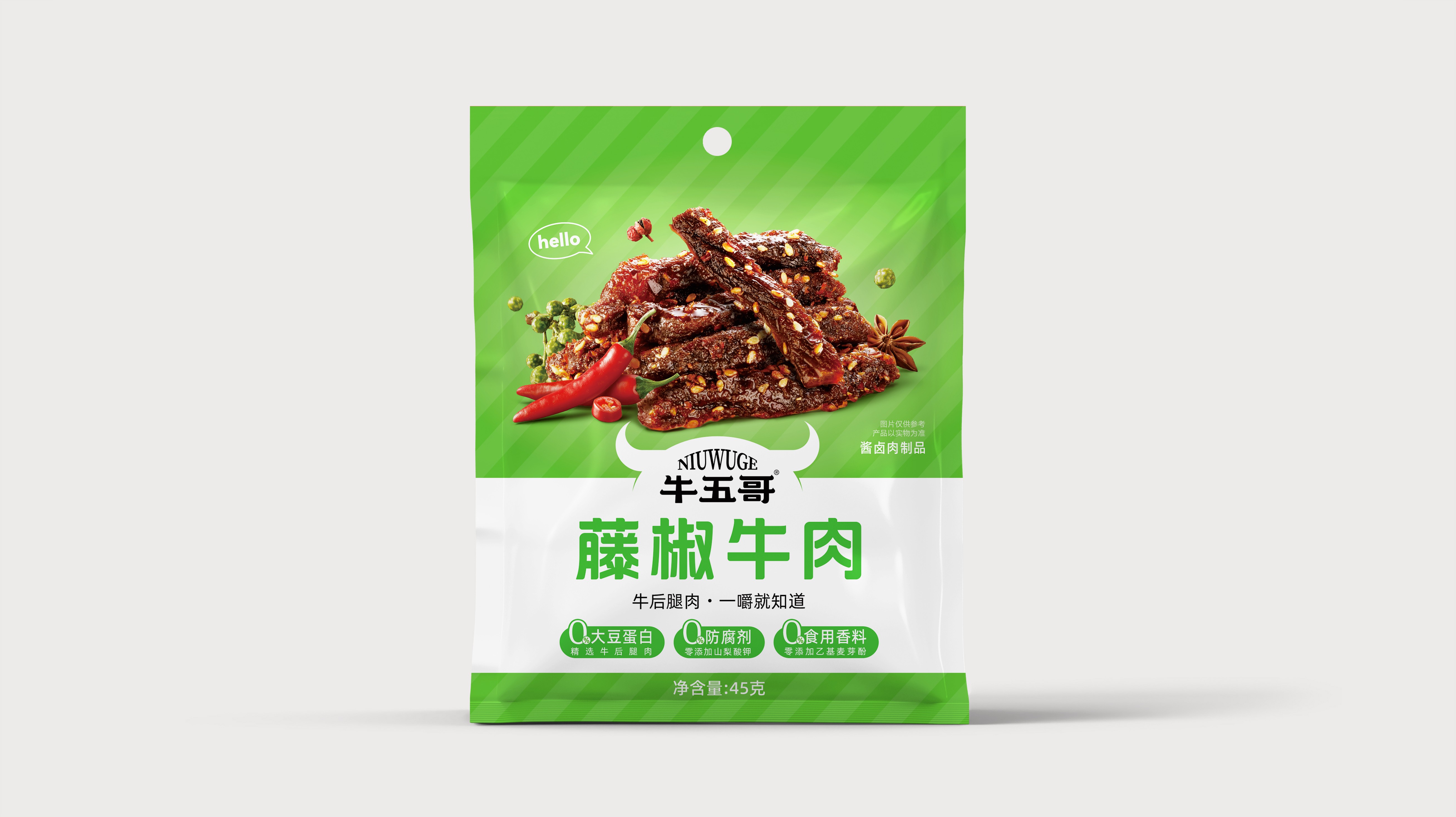 藤椒牛肉干包裝設計.jpg 四喜案例“牛五哥”牛肉干:用包裝設計撬動貨架競爭力,打造高復購零食品牌(圖3)
