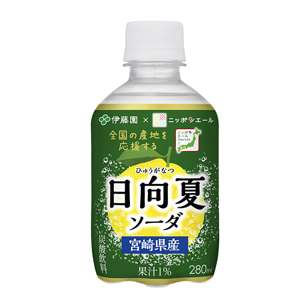 日本耶魯宮崎縣產日向夏蘇打伊藤園果實清涼飲料包裝設計(圖1)