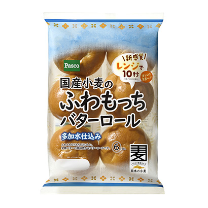 國產小麥的軟糯黃油卷多加水進貨敷島制面包面包麥片類包裝設計(圖1)