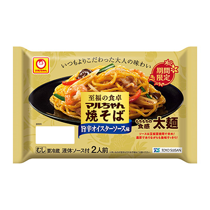 至福的餐桌馬爾醬炒面限時美味辣醬味東洋水產面類包裝設計(圖1)