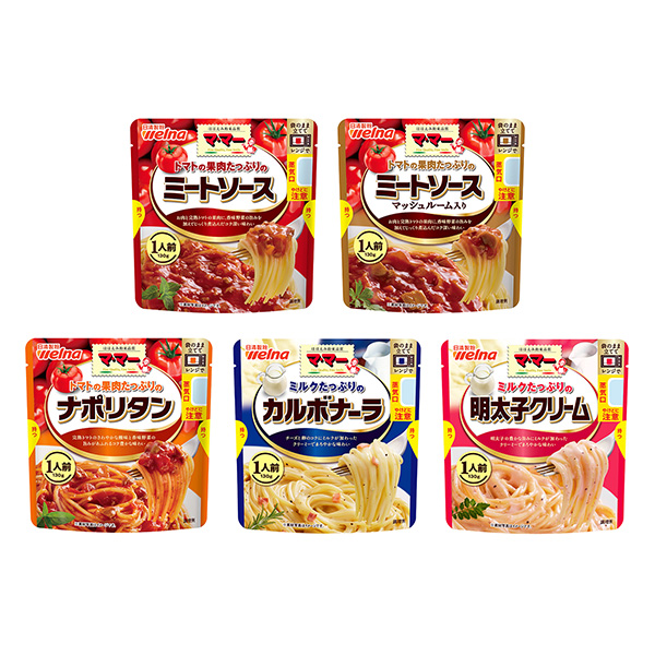 麻麻西紅柿果肉飽滿的肉醬 西紅柿果肉飽滿的肉醬蘑菇裝 西紅柿果肉飽滿的那不勒斯 牛奶飽滿的培根醬 牛奶飽滿的明太子奶油包裝設(shè)計欣賞(圖1)