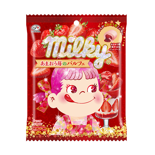 米爾基草莓芭菲不二家食品飲料包裝設(shè)計(jì)(圖1)