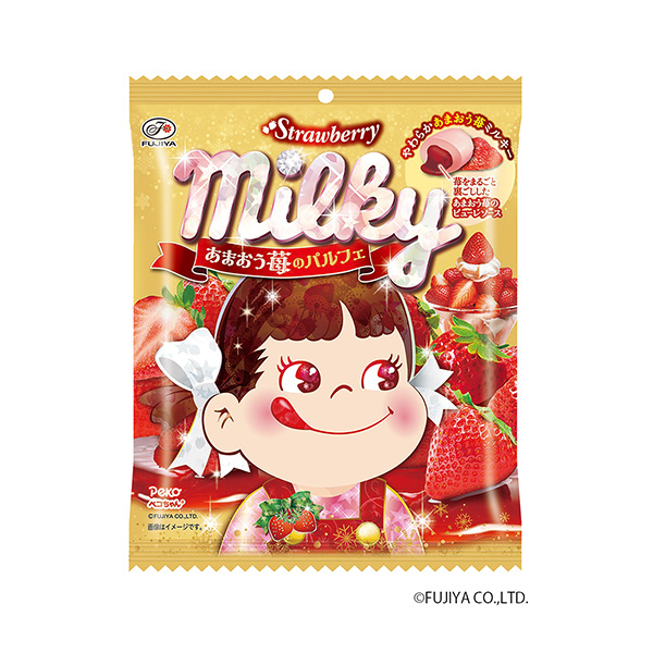 包裝設計欣賞米爾基＜草莓芭菲＞ (不二家) (圖1)