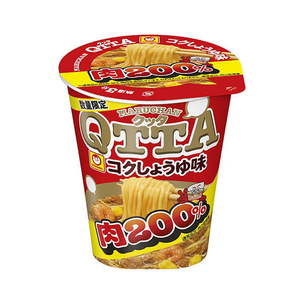 包裝設(shè)計欣賞MARUCHAN QTTA ＜醇厚醬油味肉200% ＞ (東洋水產(chǎn)) (圖1)