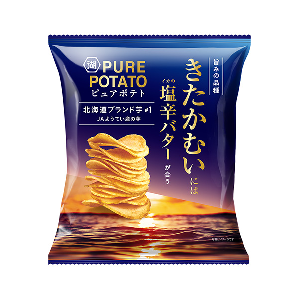 包裝設計欣賞純土豆北海道品牌芋頭＜去化咸黃油＞ (湖池屋) (圖1)